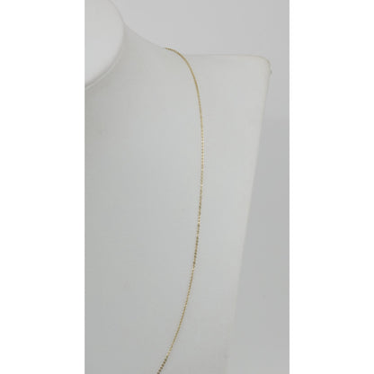 Thin 10K Yellow Gold Cable Link Chain Necklace