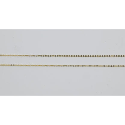 Thin 10K Yellow Gold Cable Link Chain Necklace