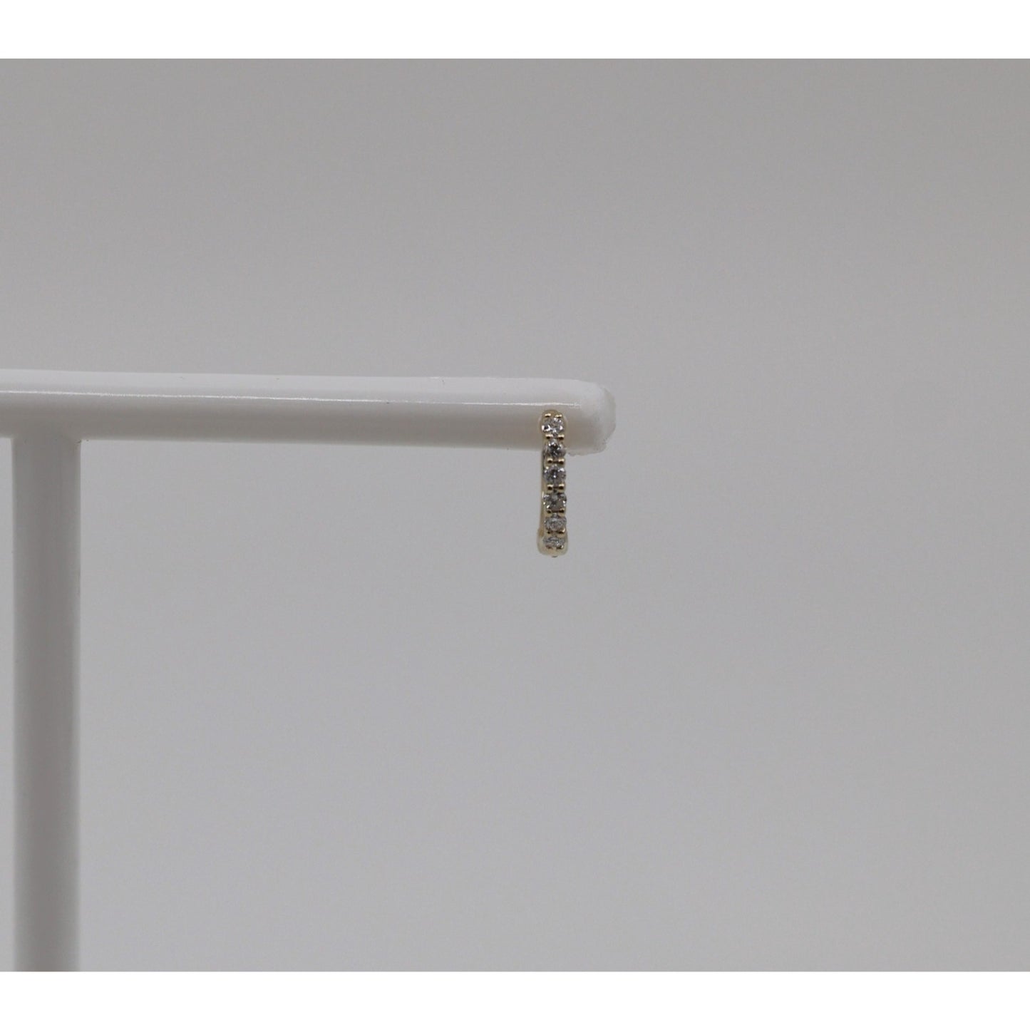 Single 14K Yellow Gold Diamond Hinged Hoop Earring