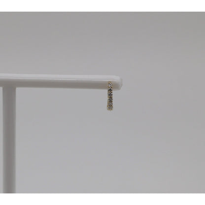 Single 14K Yellow Gold Diamond Hinged Hoop Earring