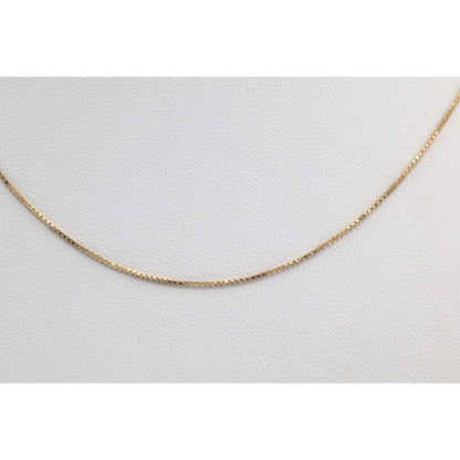 14K Yellow Gold Box Link Chain Necklace