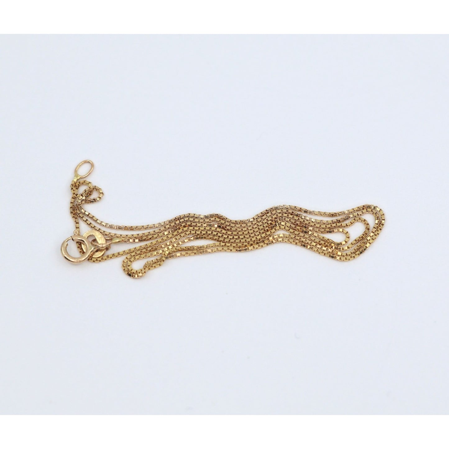14K Yellow Gold Box Link Chain Necklace