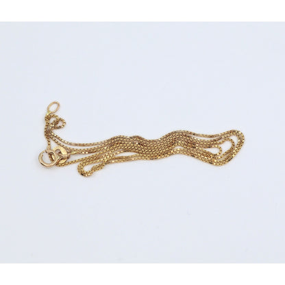 14K Yellow Gold Box Link Chain Necklace