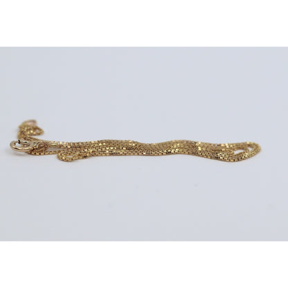 14K Yellow Gold Box Link Chain Necklace
