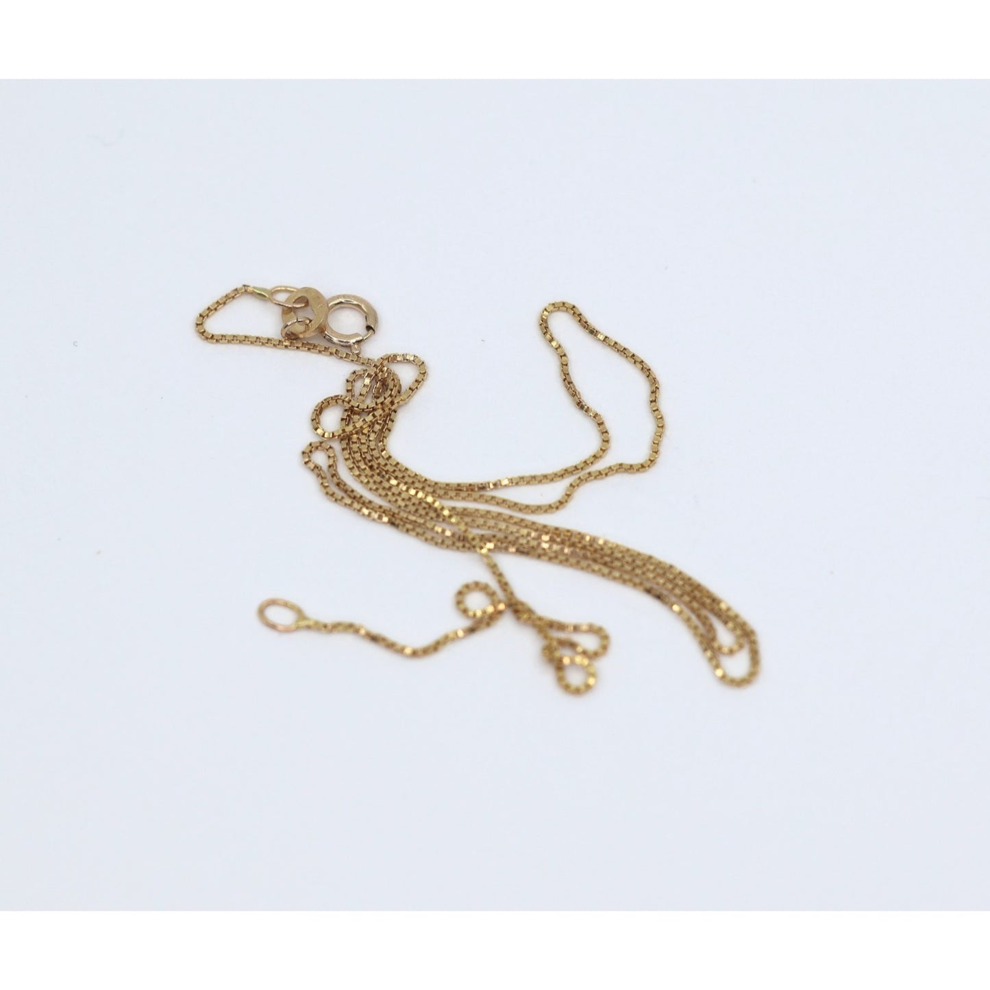 14K Yellow Gold Box Link Chain Necklace