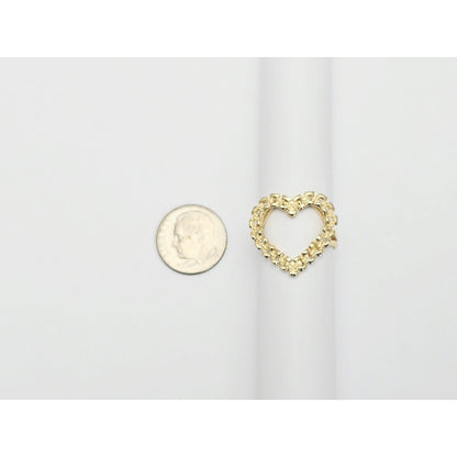 10K Yellow Gold Open Heart Shaped Rolex Style Ring