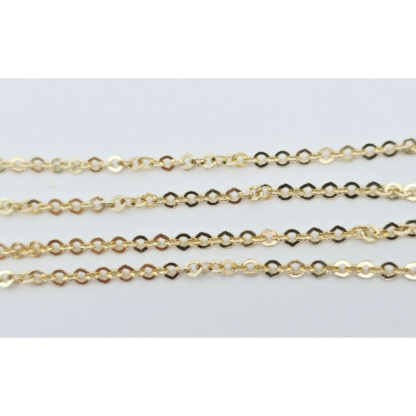 14K Yellow Gold Bar & Link Resizable Chain Necklace
