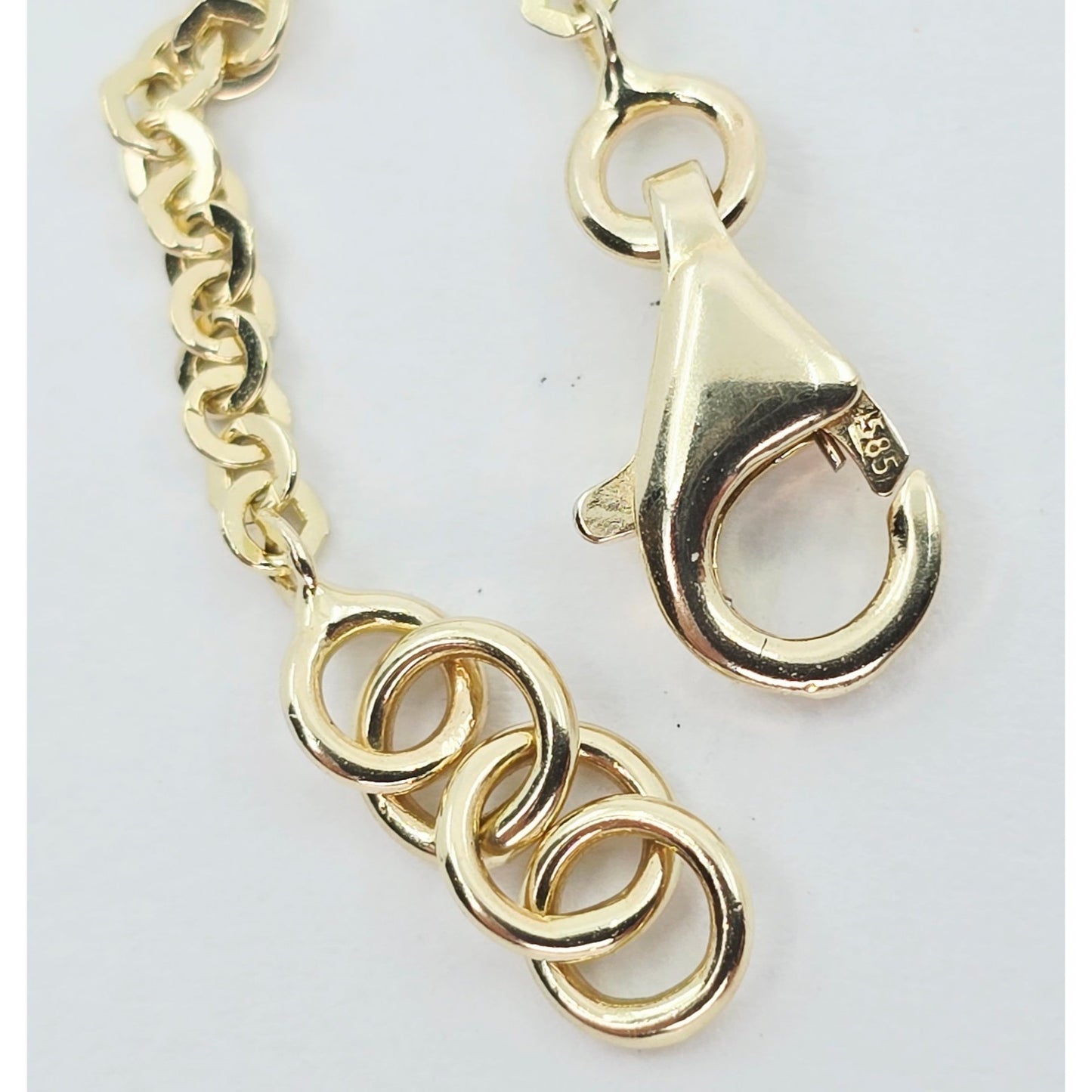 14K Yellow Gold Bar & Link Resizable Chain Necklace