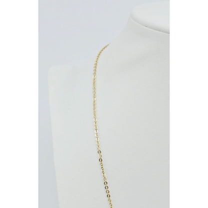 14K Yellow Gold Bar & Link Resizable Chain Necklace