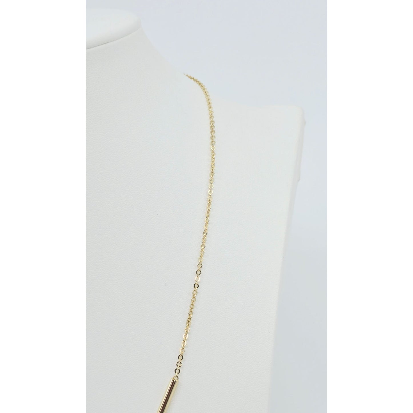 14K Yellow Gold Bar & Link Resizable Chain Necklace