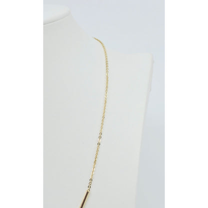 14K Yellow Gold Bar & Link Resizable Chain Necklace