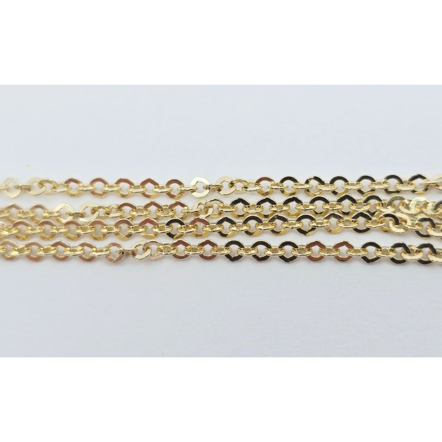 14K Yellow Gold Bar & Link Resizable Chain Necklace