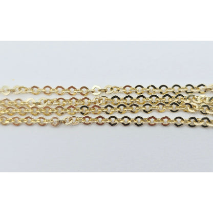 14K Yellow Gold Bar & Link Resizable Chain Necklace