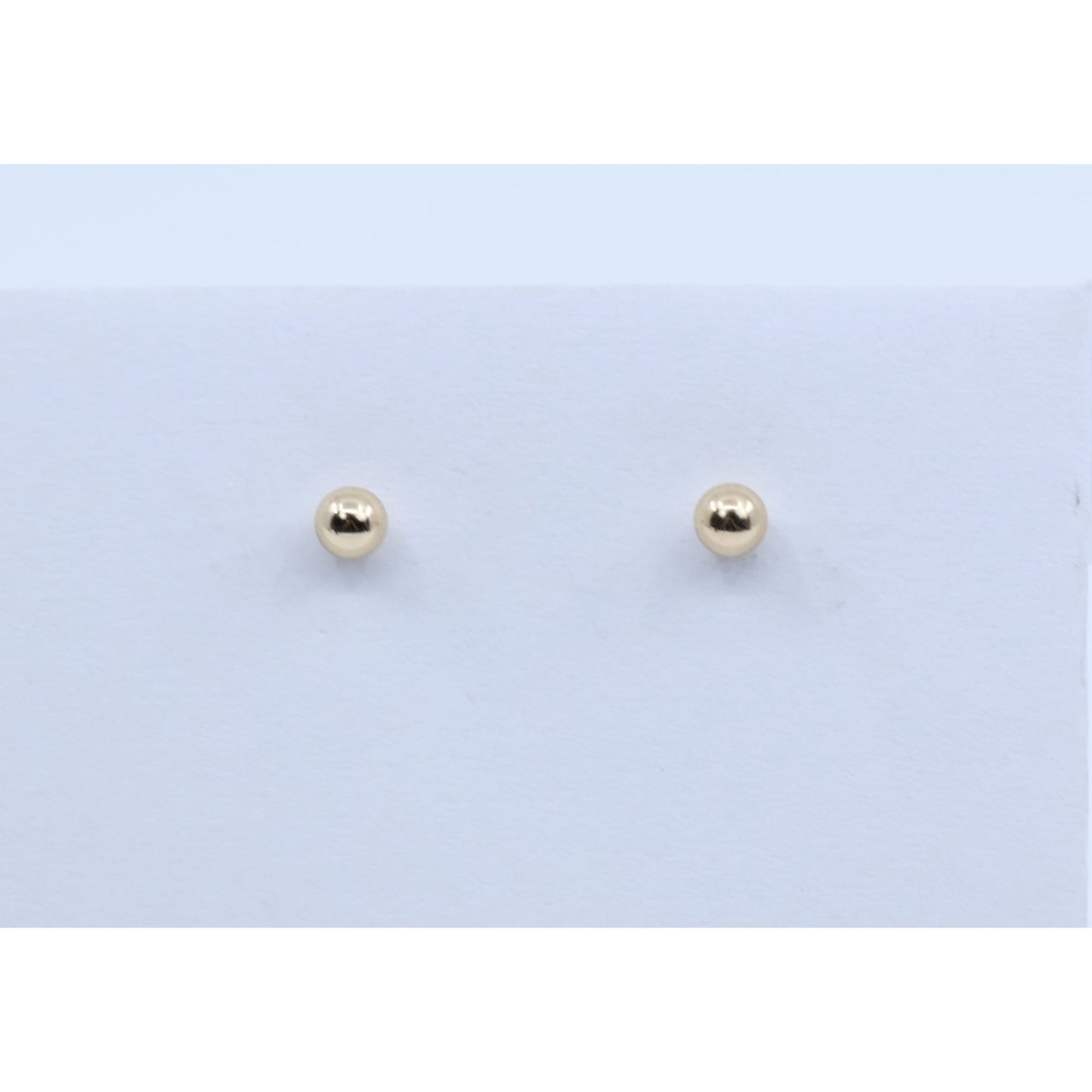 Tiny 14K Yellow Gold Round Bead Ball Stud Earrings