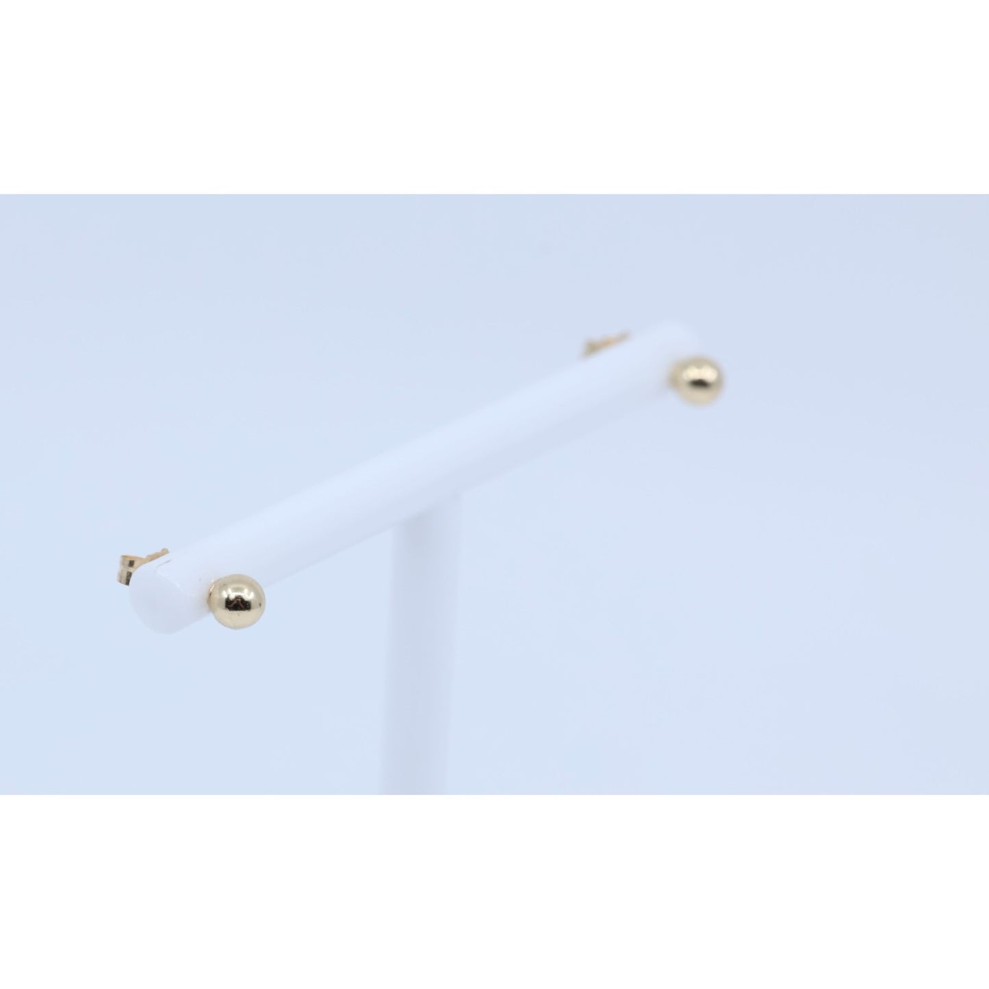 Tiny 14K Yellow Gold Round Bead Ball Stud Earrings