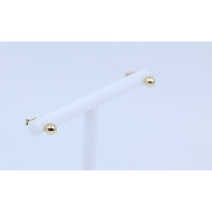 Tiny 14K Yellow Gold Round Bead Ball Stud Earrings
