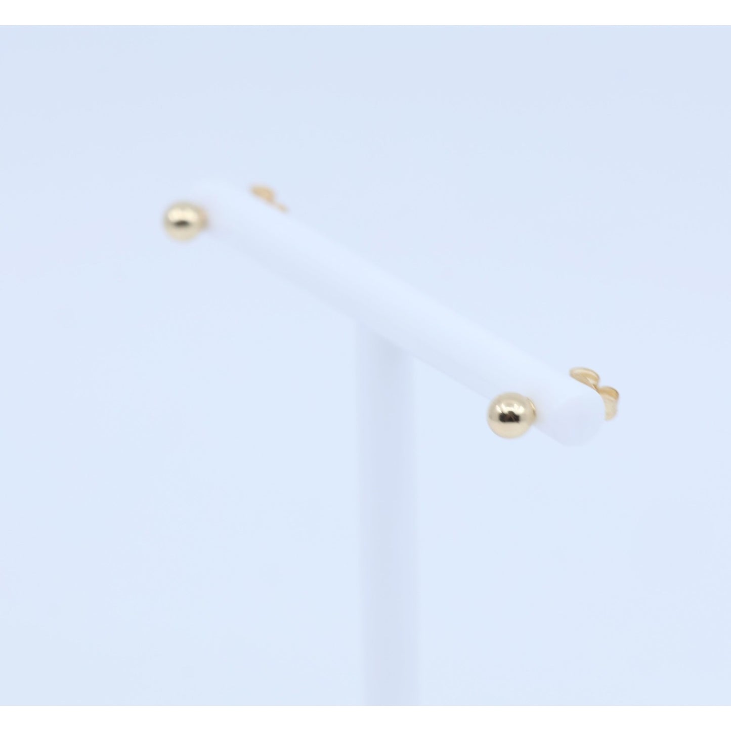 Tiny 14K Yellow Gold Round Bead Ball Stud Earrings