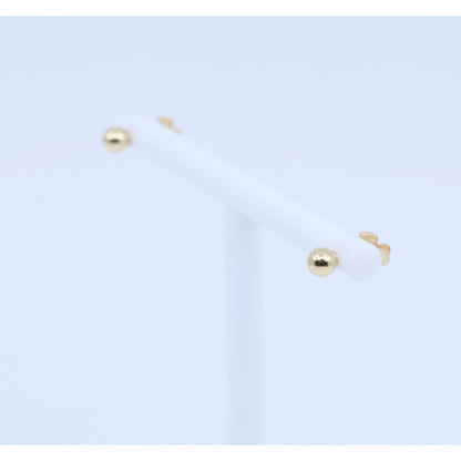 Tiny 14K Yellow Gold Round Bead Ball Stud Earrings