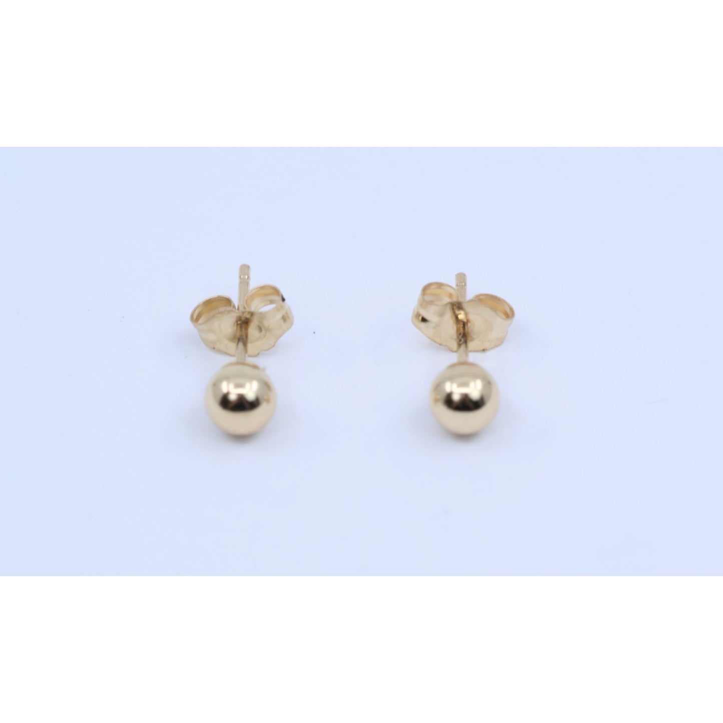 Tiny 14K Yellow Gold Round Bead Ball Stud Earrings
