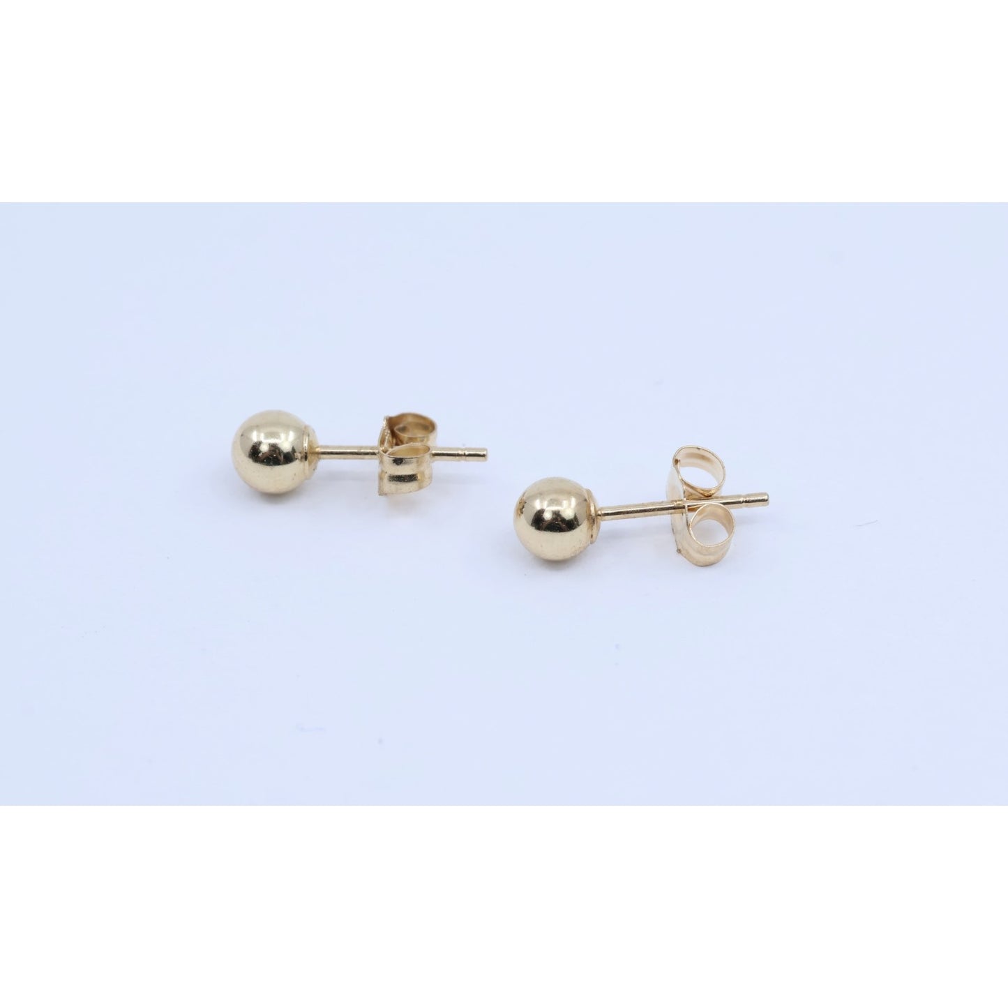 Tiny 14K Yellow Gold Round Bead Ball Stud Earrings