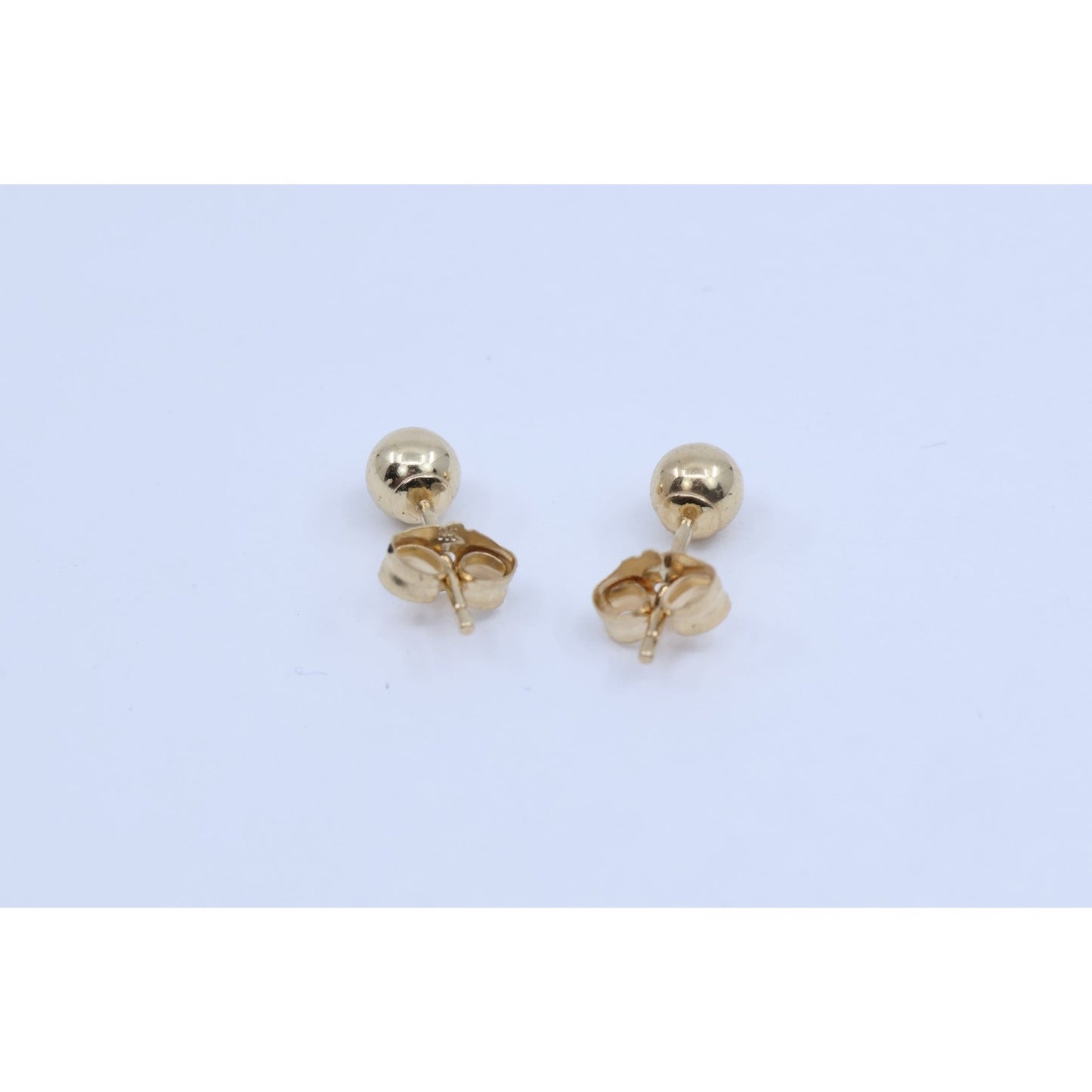 Tiny 14K Yellow Gold Round Bead Ball Stud Earrings