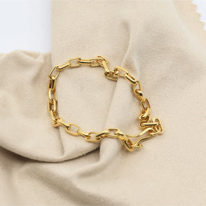 23K Yellow Gold Anchor Link Baby Bracelet