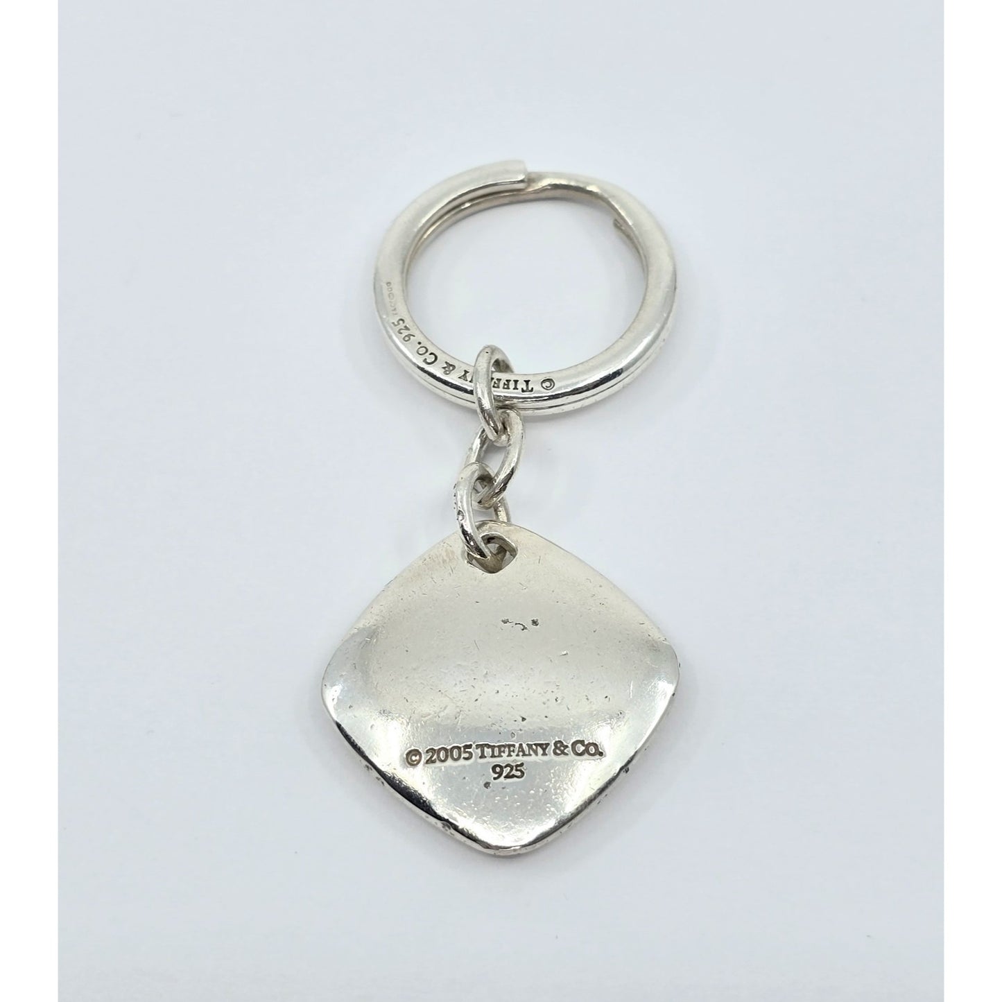Tiffany & Co 925 Sterling Silver 2005 Cushion Keychain Ring Tag