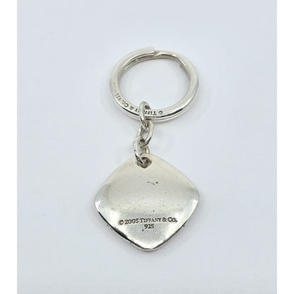 Tiffany & Co 925 Sterling Silver 2005 Cushion Keychain Ring Tag