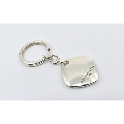 Tiffany & Co 925 Sterling Silver 2005 Cushion Keychain Ring Tag