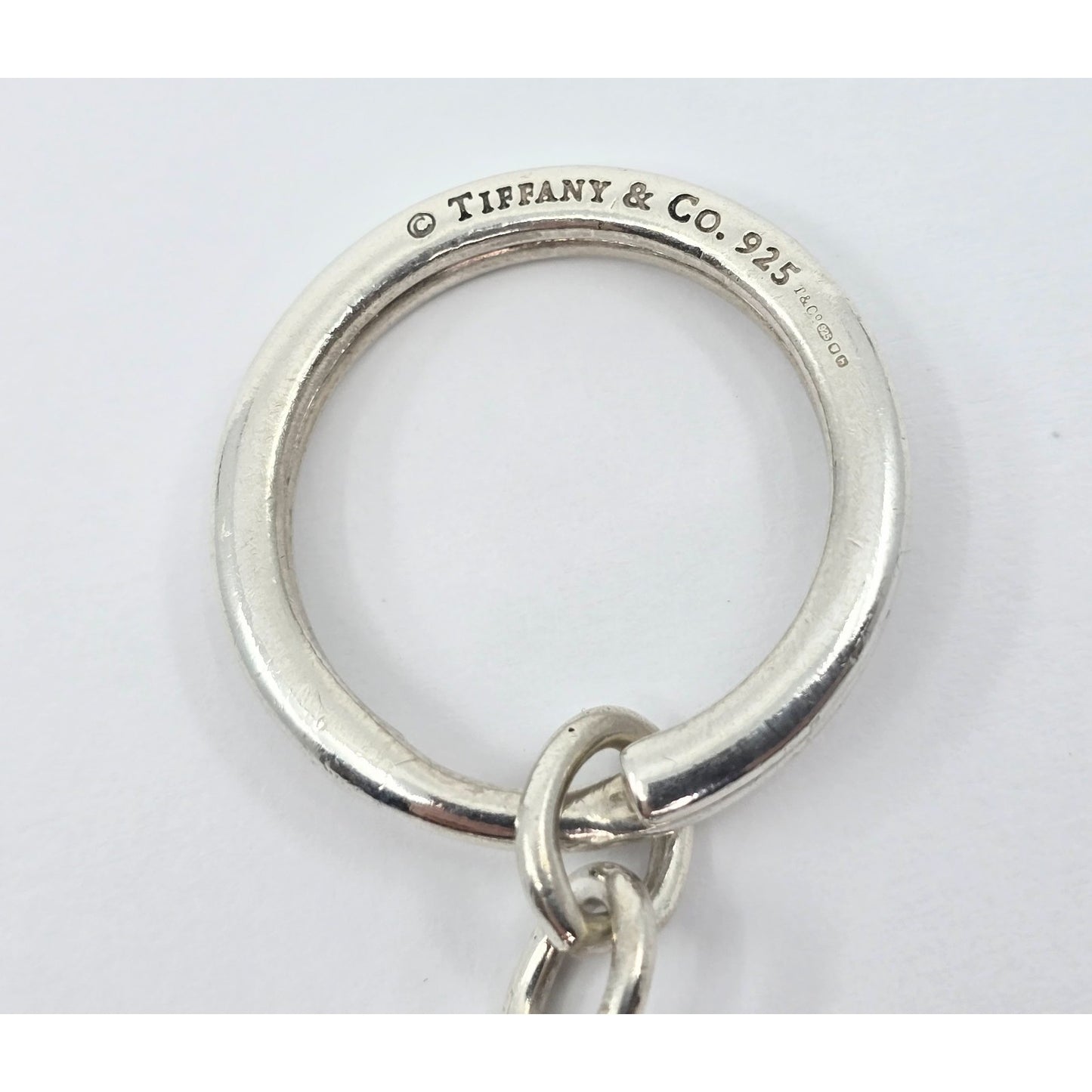 Tiffany & Co 925 Sterling Silver 2005 Cushion Keychain Ring Tag