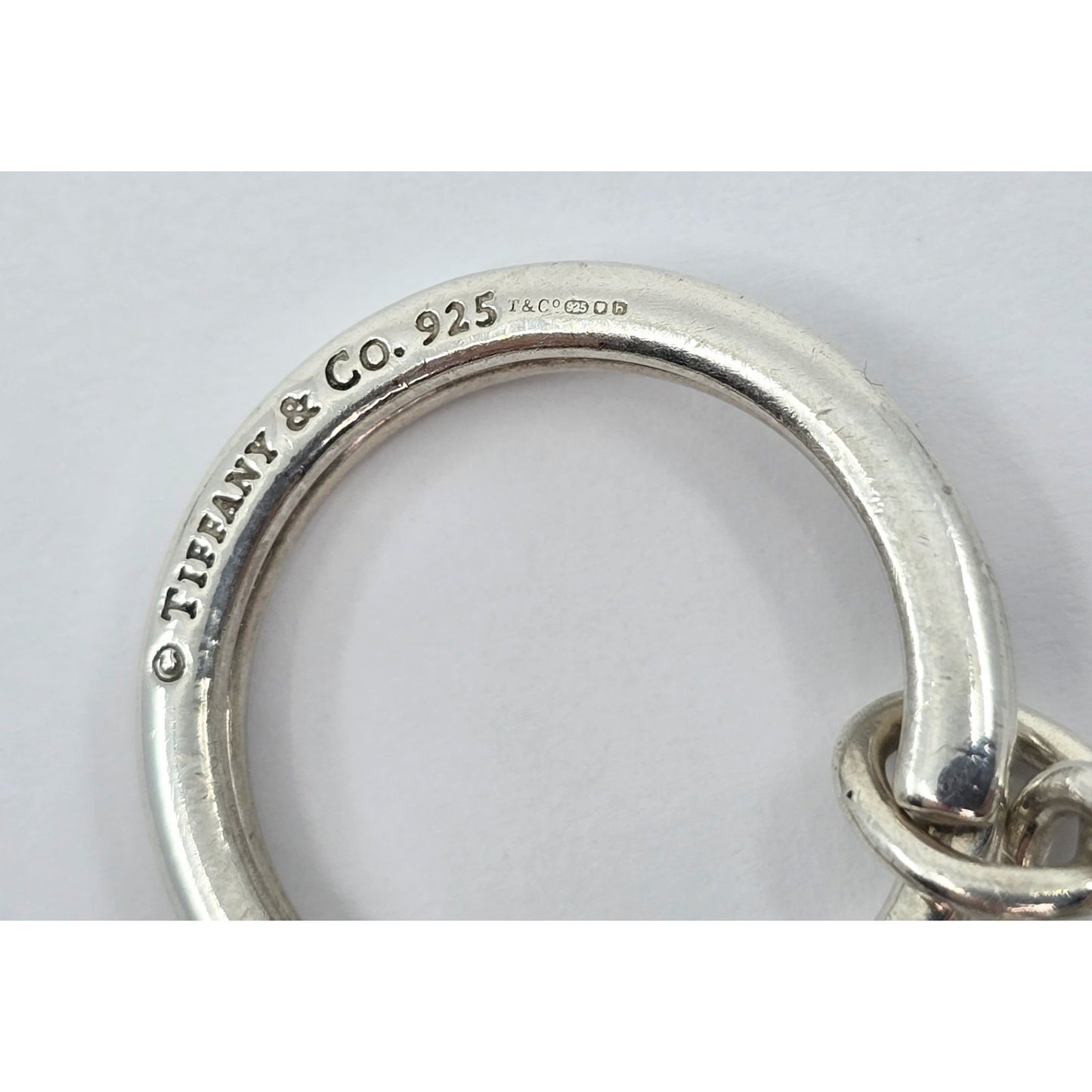 Tiffany & Co 925 Sterling Silver 2005 Cushion Keychain Ring Tag