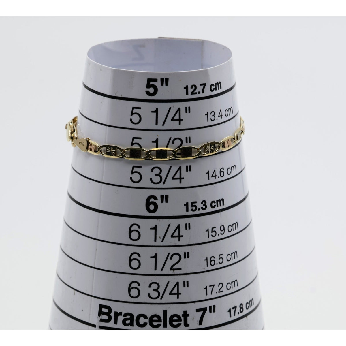 14K Tri Tone Gold Diamond Cut Valentino Baby Link Bracelet