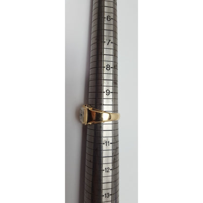 14K Two Tone Gold Mens Diamond Ring