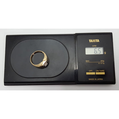 14K Two Tone Gold Mens Diamond Ring