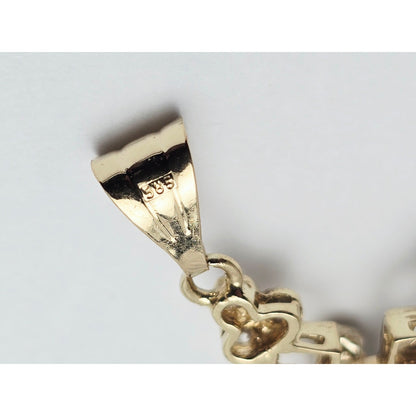 14K Two Tone Gold Jesus on Cross CZ Charm Pendant