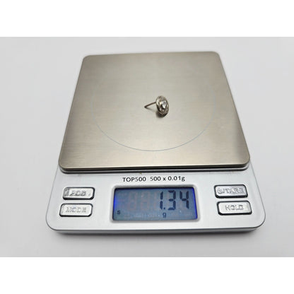 14K White Gold Round Diamond Tie Tack Label Pin