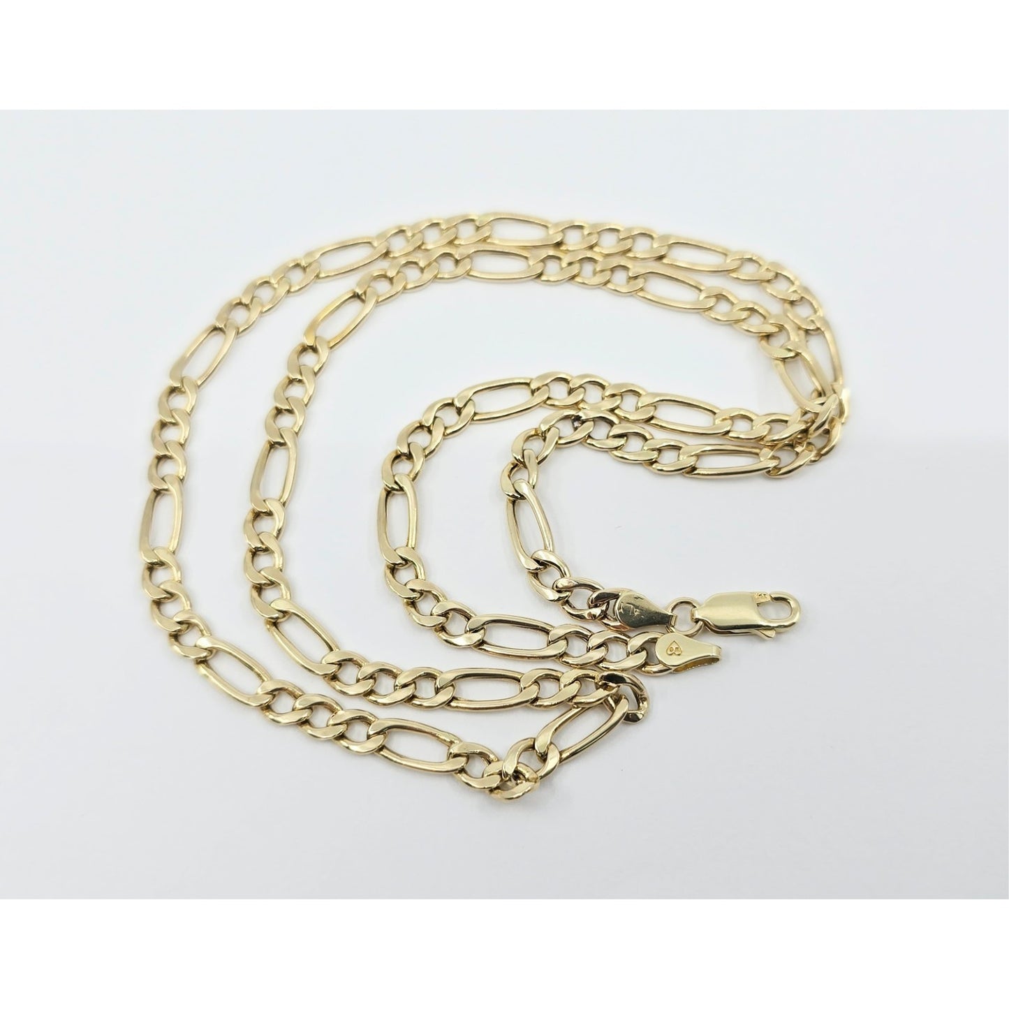 14K Yellow Gold Figaro Link Chain Necklace