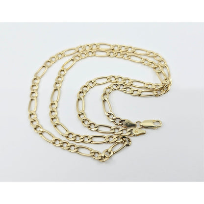 14K Yellow Gold Figaro Link Chain Necklace