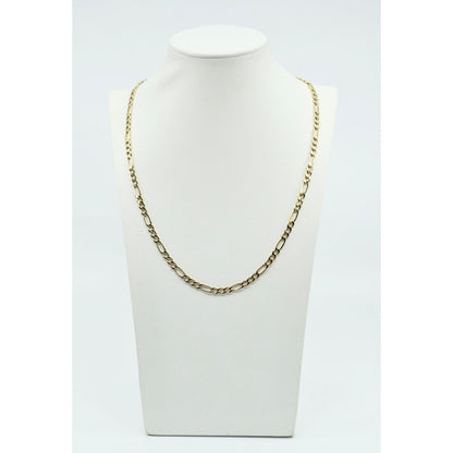 14K Yellow Gold Figaro Link Chain Necklace