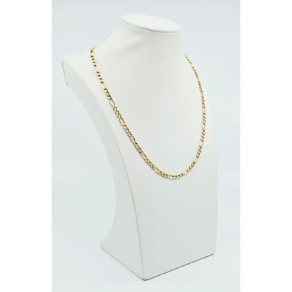 14K Yellow Gold Figaro Link Chain Necklace