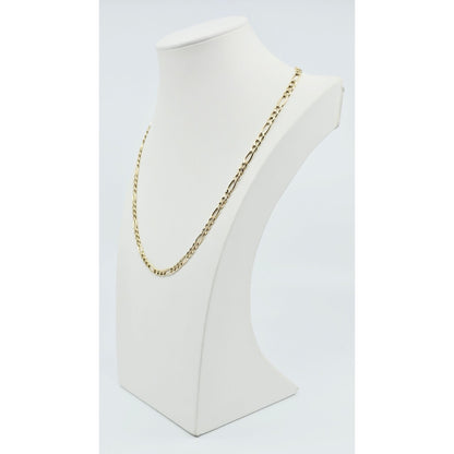 14K Yellow Gold Figaro Link Chain Necklace