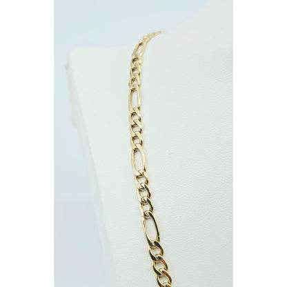14K Yellow Gold Figaro Link Chain Necklace