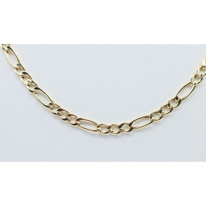 14K Yellow Gold Figaro Link Chain Necklace