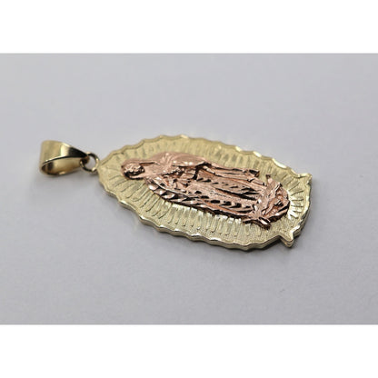 14K Two Tone Gold Saint Mary Charm Pendant