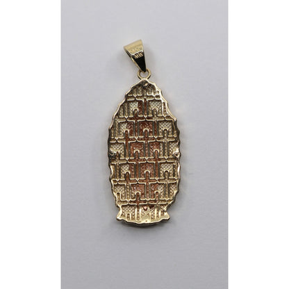 14K Two Tone Gold Saint Mary Charm Pendant