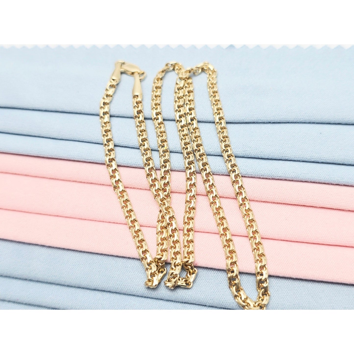 14K Yellow Gold Bismark Link Chain Necklace
