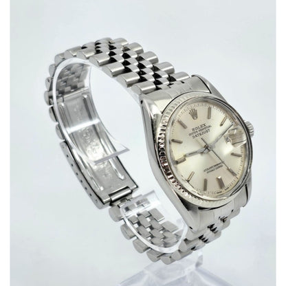 1979 Rolex Datejust 16014 Silver Dial 36mm Jubilee Fluted Bezel Quickset Watch
