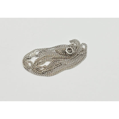 Thin 14K White Gold Cuban Link Chain Necklace