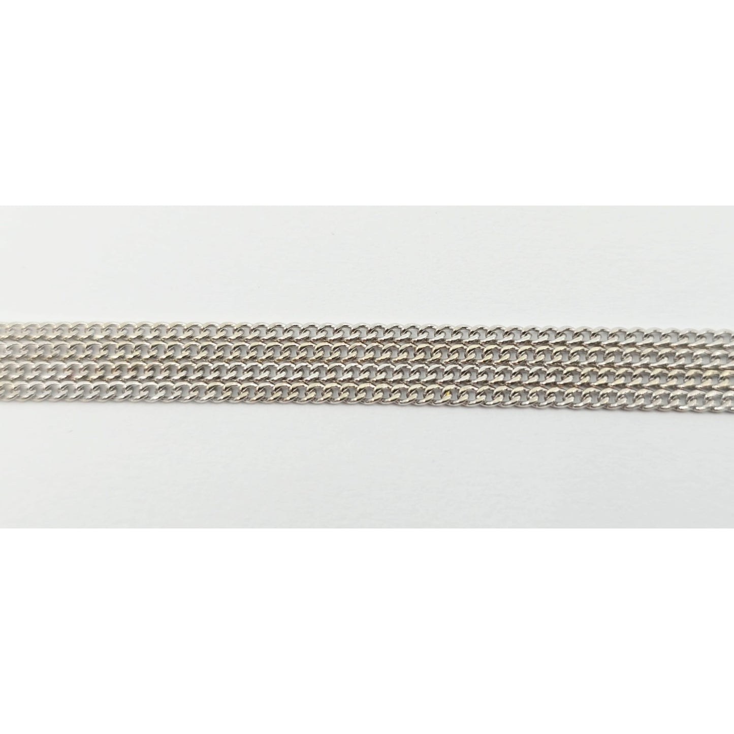 Thin 14K White Gold Cuban Link Chain Necklace