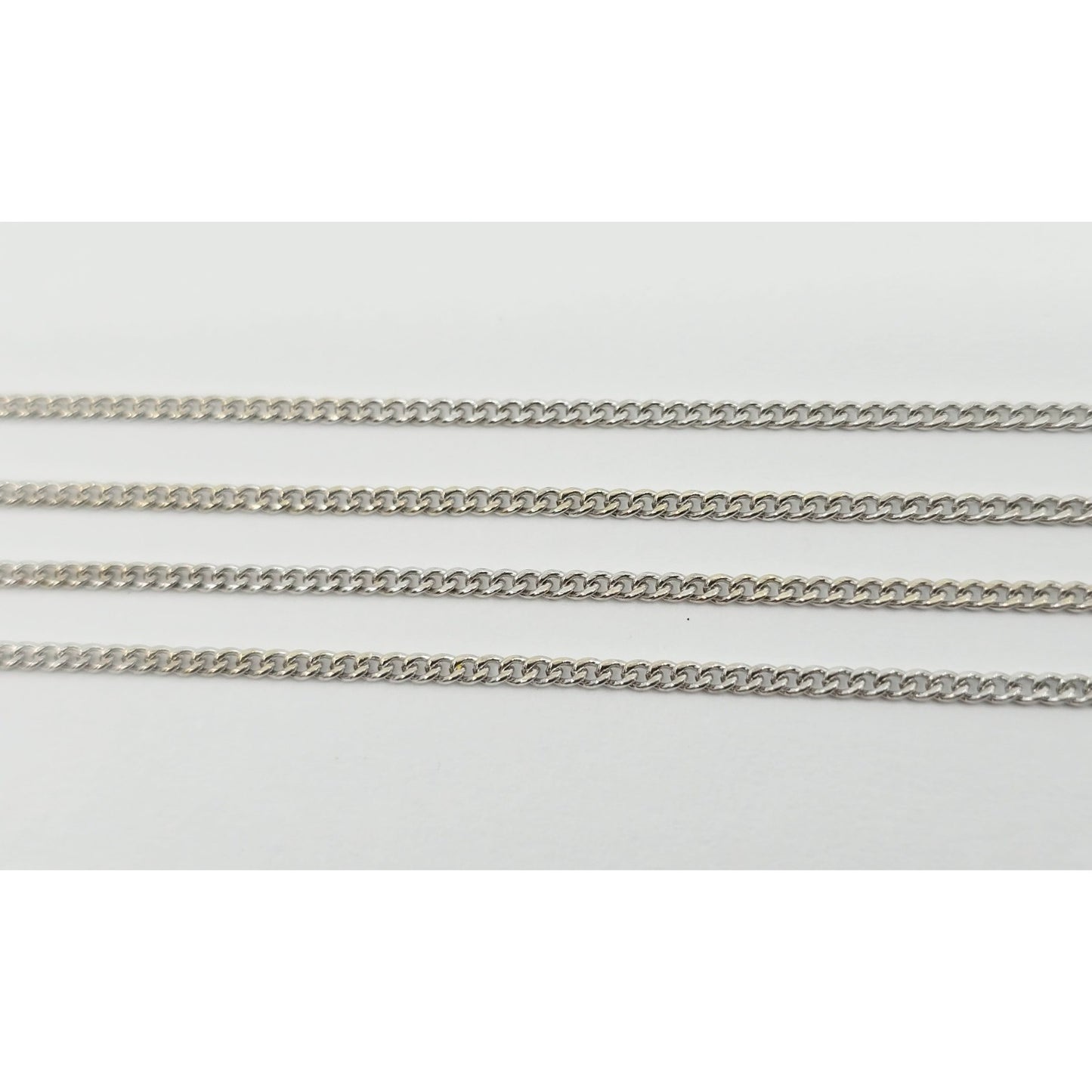 Thin 14K White Gold Cuban Link Chain Necklace